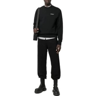 Off-White Men’ s FW22 Solid Color Logo Printing Round Neck Long Sleeves Version Black Off-White Men’ s FW22 Solid Color Logo Printing Round Neck Long Sleeves Version Black