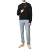 Off-White Men’ s FW22 Solid Color Logo Round Neck Long Sleeves Version Black