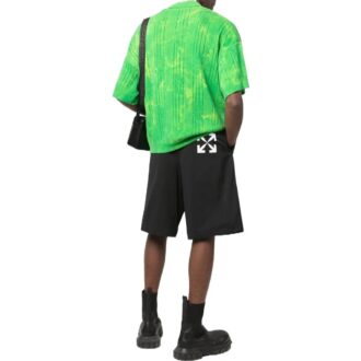 Off-White Men’ s FW22 Solid Color Pattern Printing Straight Shorts Black Off-White Men’ s FW22 Solid Color Pattern Printing Straight Shorts Black