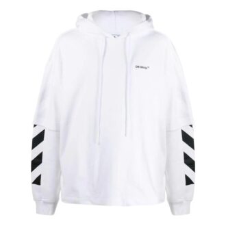 Off-White Men’ s FW22 Solid Color Printing Hooded Long Sleeves Version White Off-White Men’ s FW22 Solid Color Printing Hooded Long Sleeves Version White