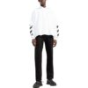 Off-White Men’ s FW22 Solid Color Printing Hooded Long Sleeves Version White
