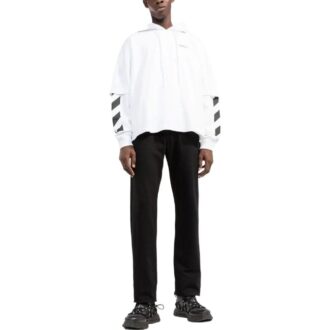Off-White Men’ s FW22 Solid Color Printing Hooded Long Sleeves Version White Off-White Men’ s FW22 Solid Color Printing Hooded Long Sleeves Version White