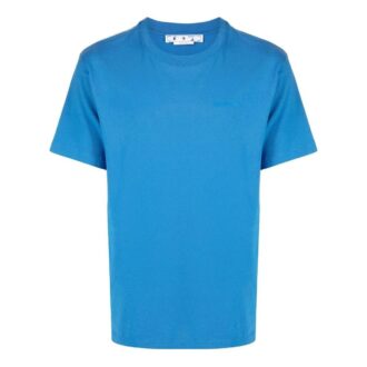 Off-White Men’ s FW22 Solid Color Printing Round Neck Short Sleeve Blue T-Shirt Off-White Men’ s FW22 Solid Color Printing Round Neck Short Sleeve Blue T-Shirt