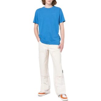 Off-White Men’ s FW22 Solid Color Printing Round Neck Short Sleeve Blue T-Shirt Off-White Men’ s FW22 Solid Color Printing Round Neck Short Sleeve Blue T-Shirt