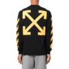 Off-White Men’ s FW22 Solid Color Round Neck Painting Printing Long Sleeves Black T-Shirt