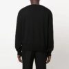 Off-White Men’ s FW22 Solid Color Round Neck Pullover Knit Wool Sweater Loose Fit Black