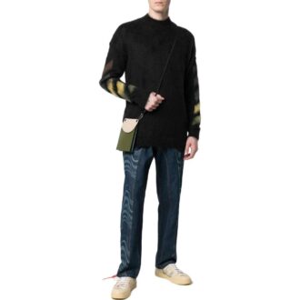 Off-White Men’ s FW22 Solid Color Stripe Pattern Long Sleeves Wool Sweater Version Black Off-White Men’ s FW22 Solid Color Stripe Pattern Long Sleeves Wool Sweater Version Black