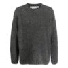Off-White Men’ s FW22 Splicing Pattern Ribbed Knit Wool Sweater Black