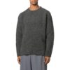 Off-White Men’ s FW22 Splicing Pattern Ribbed Knit Wool Sweater Black