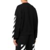 Off-White Men’ s FW22 Stripe Logo Printing Round Neck Long Sleeves Loose Fit Autumn Black
