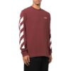Off-White Men’ s FW22 Stripe Printing Round Neck Pullover Red