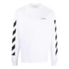 Off-White Men’ s FW22 Stripe Round Neck Long Sleeves White T-Shirt