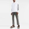 Off-White Men’ s FW22 Stripe Round Neck Long Sleeves White T-Shirt