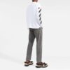 Off-White Men’ s FW22 Stripe Round Neck Long Sleeves White T-Shirt