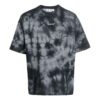 Off-White Men’ s FW22 Tie Dye Logo Printing Round Neck Short Sleeve Loose Fit Gray T-Shirt