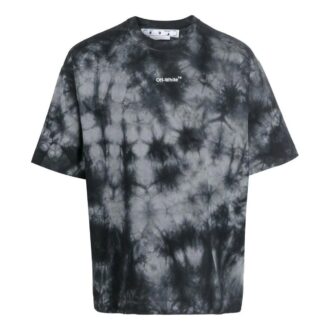 Off-White Men’ s FW22 Tie Dye Logo Printing Round Neck Short Sleeve Loose Fit Gray T-Shirt Off-White Men’ s FW22 Tie Dye Logo Printing Round Neck Short Sleeve Loose Fit Gray T-Shirt
