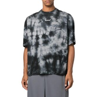 Off-White Men’ s FW22 Tie Dye Logo Printing Round Neck Short Sleeve Loose Fit Gray T-Shirt Off-White Men’ s FW22 Tie Dye Logo Printing Round Neck Short Sleeve Loose Fit Gray T-Shirt