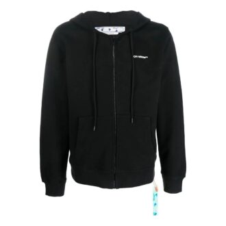 Off-White Men’ s FW22 Twill Logo Printing Zipper Loose Fit Black Off-White Men’ s FW22 Twill Logo Printing Zipper Loose Fit Black