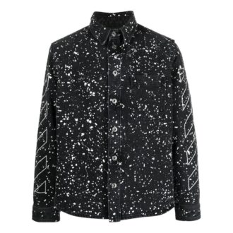 Off-White Men’ s FW22 Twill Printing Single Breasted Long Sleeves Ordinary Version Black Shirt Off-White Men’ s FW22 Twill Printing Single Breasted Long Sleeves Ordinary Version Black Shirt