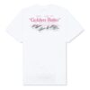 Off-White Men’ s Golden Ratio Yellow Gold Printing Short Sleeve White T-Shirt