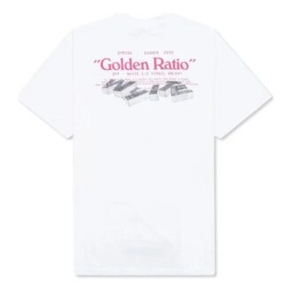 Off-White Men’ s Golden Ratio Yellow Gold Printing Short Sleeve White T-Shirt Off-White Men’ s Golden Ratio Yellow Gold Printing Short Sleeve White T-Shirt