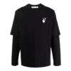 Off-White Men’ s Gradient Arrow Long Sleeves Loose Fit Black T-Shirt