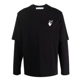 Off-White Men’ s Gradient Arrow Long Sleeves Loose Fit Black T-Shirt Off-White Men’ s Gradient Arrow Long Sleeves Loose Fit Black T-Shirt
