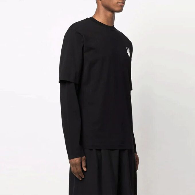 Off-White Men’ s Gradient Arrow Long Sleeves Loose Fit Black T-Shirt