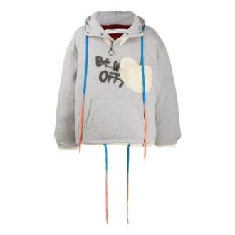 Off-White Men’ s Graffiti Alphabet Printing Double Sided Design Zipper Jacket Loose Fit Gray Off-White Men’ s Graffiti Alphabet Printing Double Sided Design Zipper Jacket Loose Fit Gray