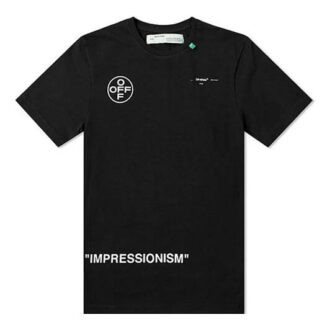 Off-White Men’ s Graffiti Arrow Pattern Short Sleeve Loose Fit Black T-Shirt Off-White Men’ s Graffiti Arrow Pattern Short Sleeve Loose Fit Black T-Shirt