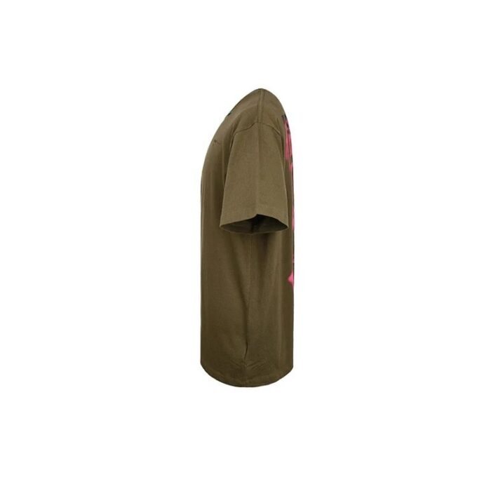 Off-White Men’ s Graffiti Arrow Pattern Short Sleeve Loose Fit Military Green T-Shirt