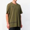 Off-White Men’ s Graffiti Arrow Pattern Short Sleeve Loose Fit Military Green T-Shirt
