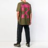 Off-White Men’ s Graffiti Arrow Pattern Short Sleeve Loose Fit Military Green T-Shirt