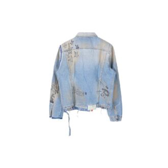 Off-White Men’ s Graffiti Denim Blue Jacket Off-White Men’ s Graffiti Denim Blue Jacket