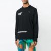 Off-White Men’ s Ice Man Round Neck Loose Long Sleeves Black T-Shirt