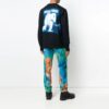 Off-White Men’ s Ice Man Round Neck Loose Long Sleeves Black T-Shirt