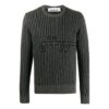 Off-White Men’ s Intarsia Knit Long Sleeves Gray