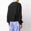 Off-White Men’ s Logo Alphabet Pattern Round Neck Pullover Loose Fit Black