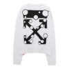 Off-White Men’ s Logo Arrow Pattern Pullover Loose Fit White