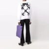 Off-White Men’ s Logo Arrow Pattern Pullover Loose Fit White