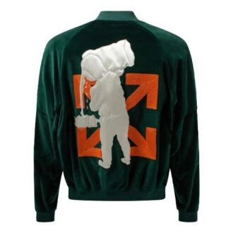 Off-White Men’ s logo Aviator Green Jacket