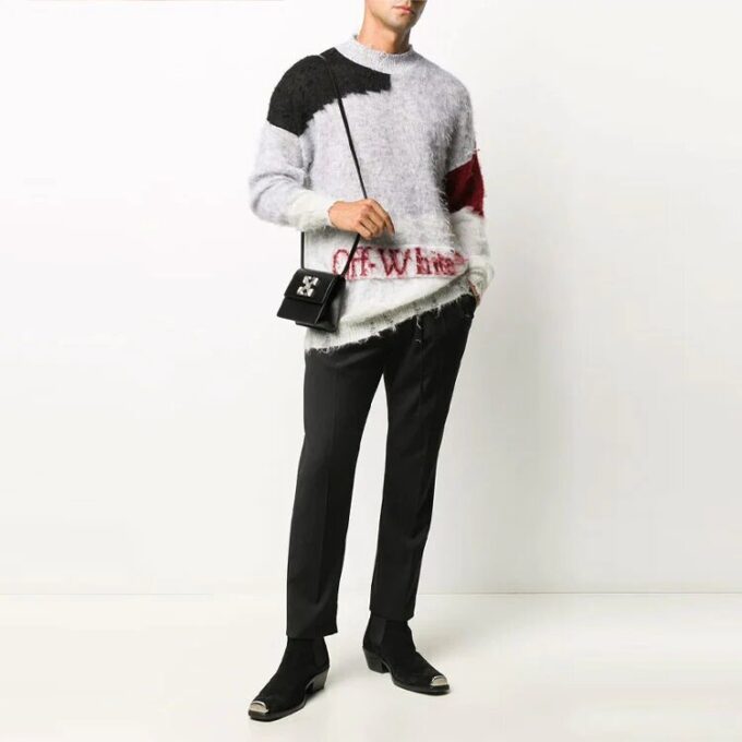 Off-White Men’ s Logo Colorblock Ordinary Version Gray