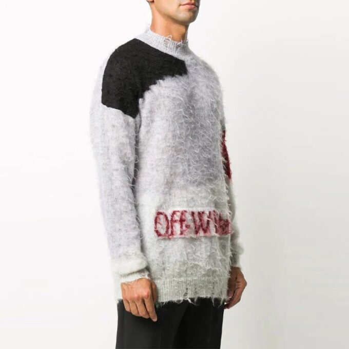 Off-White Men’ s Logo Colorblock Ordinary Version Gray