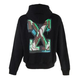 Off-White Men’ s Logo Embroidered Arrow Long Sleeves Black
