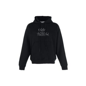 Off-White Men’ s Logo Embroidered Arrow Long Sleeves Black