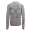 Off-White Men’ s Logo Embroidered Wool Sweater Gray