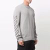 Off-White Men’ s Logo Embroidered Wool Sweater Gray