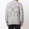 Off-White Men’ s Logo Embroidered Wool Sweater Gray