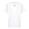 Off-White Men’ s Logo Graffiti Round Neck Pullover Short Sleeve Loose Fit White T-Shirt