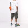 Off-White Men’ s Logo Graffiti Round Neck Pullover Short Sleeve Loose Fit White T-Shirt